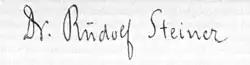 signature de Rudolf Steiner