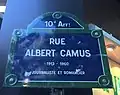 Plaque de rue de la rue Albert-Camus.
