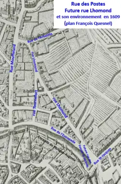 La future rue Lhomond en 1609.