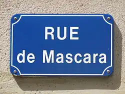 Panneau de la rue de Mascara.