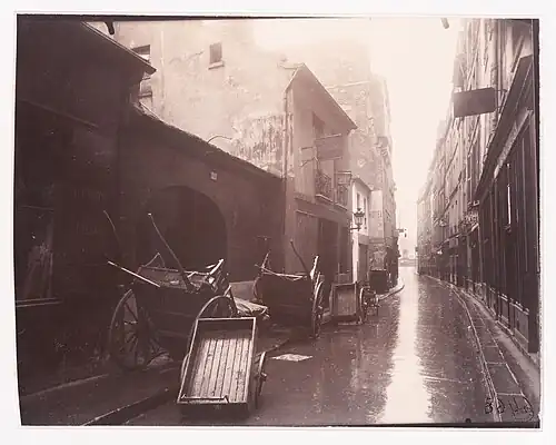 Vue de la rue en 1924 (photographie d'Eugène Atget).