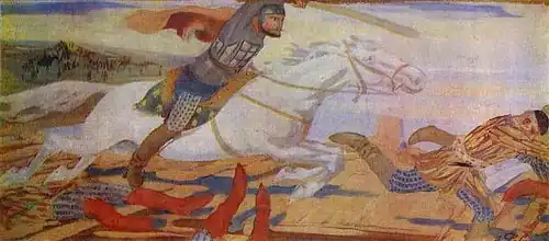 Le prince Oukhtomski dans la bataille contre les Tatars de la Volga en 1469, 1904