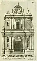 Façade de l'église Sainte-Marie d’Altötting à Prague, de "Disegni d’Architettura Civile et Ecclesiastica" par Guarino Guarini, Turin, 1686.