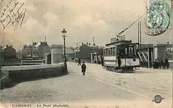 Vue ancienne d'un tramway, Pont Michelet