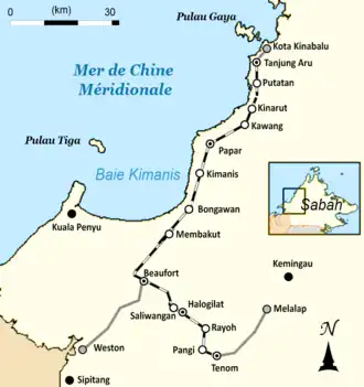 Voir la carte de la ligne.