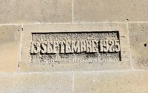 Date de l'nauguration de l'église: 13 septembre 1925.