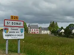 Panneau de jumelage de Saint-Donat