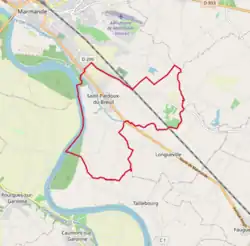 Carte avec les communes environnantes.