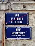 Plaque à Saint-Pierre-le-Vieux.