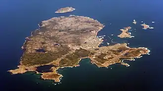 Vue aérienne de l'île Saint-Pierre.