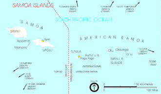 Carte des îles Samoa.