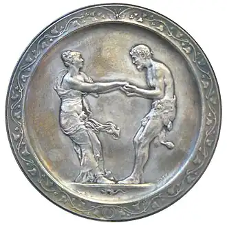 Faune dansant avec une nymphe.