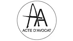 Le sceau d'un acte d'Avocat