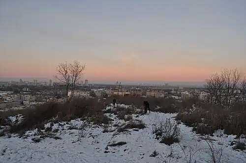 Panorama depuis Chtchekavitsa aujourd'hui, angle nord-est; le Podil résidentiel.