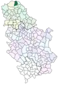 Localisation de la municipalité de Kanjiža en Serbie