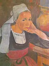 Portrait de Marie Lagadu (1889), huile sur toile (62&nbsp;×&nbsp;47&nbsp;cm), musée de Pont-Aven.