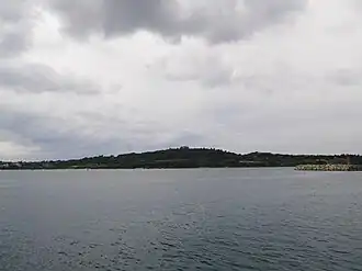 Vue prise du port de Motobu.