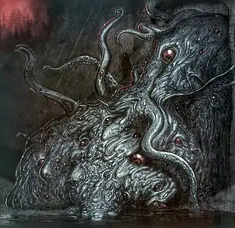 Un Shoggoth, illustration de Nottsuo(en) « Nottsuo - Hobbyist, Digital Artist / DeviantArt », sur deviantart.com (consulté le 11 septembre 2020)..