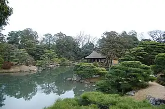 Jardin de style Sukiya : vue sur la villa de Kastura à Kyoto