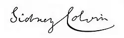 Signature de Sidney Colvin