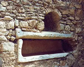 Niche d'une sépulture.