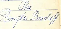 Signature de Bengta Bischoff