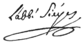 Signature de Emmanuel-Joseph Sieyès