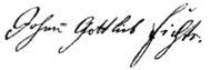 alt=signature de Johann Gottlieb Fichte
philosophe allemand