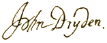 signature de John Dryden