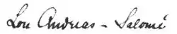 signature de Lou Andreas-Salomé