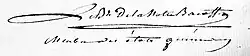 Signature de Auguste de la Motte Baraffe