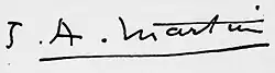 signature de J.A. Martin