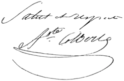 Signature de Auguste François-Mariede Colbert-Chabanais