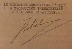 signature de Jean Bichelonne