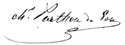 signature d'Édouard Parthon de Von