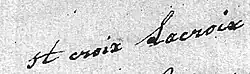 Signature de Françoise Sainte-Croix Lacroix