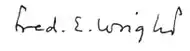 signature de Frederick Eugene Wright