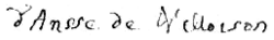 signature de Jean-Baptiste-Gaspard d'Ansse de Villoison