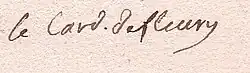signature d'André Hercule de Fleury