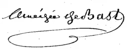 signature d'Amédée de Bast