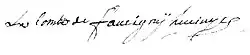 signature d'Amédée de Faucigny-Lucinge