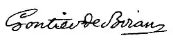 signature de Guillaume Gontier de Biran