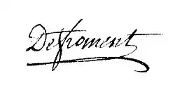 signature de Jacques-Marie de Froment