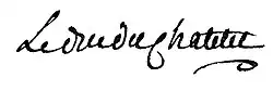 signature de Louis Marie Florent du Châtelet