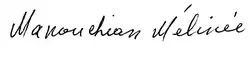 signature de Mélinée Manouchian