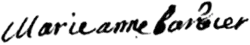 signature de Marie-Anne Barbier