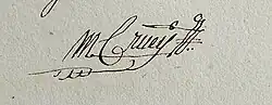 signature de Mathurin Crucy