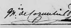 signature de Toussaint Jean Hippolyte de Cornulier