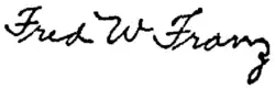 Signature de Frederick Franz