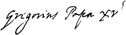 Signature de Grégoire XV